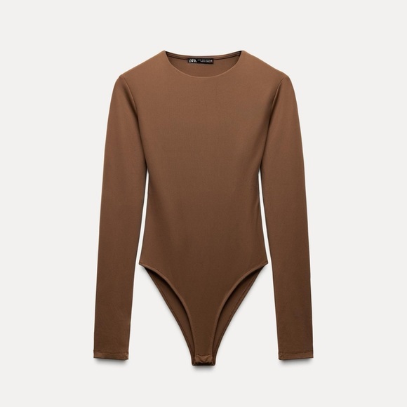 LONG SLEEVE POLYAMIDE BODYSUIT Toffee color in size small 🤎🧡🍁🍂 - Picture 5 of 9